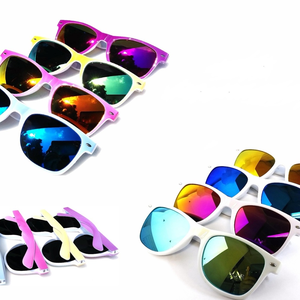 Fashion Sunglasses White Frame Mirror Lenses